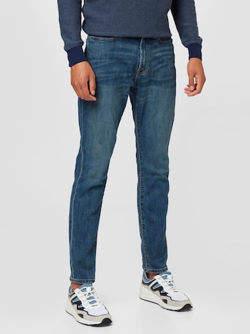 Slimfit Jeans de la Abercrombie & Fitch pe albastru: față