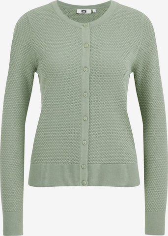 WE Fashion Knit Cardigan in Green: front