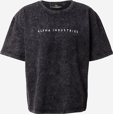 juoda ALPHA INDUSTRIES Marškinėliai: priekis