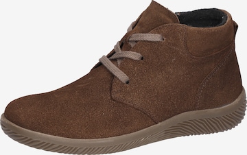 WALDLÄUFER Lace-Up Ankle Boots in Brown: front