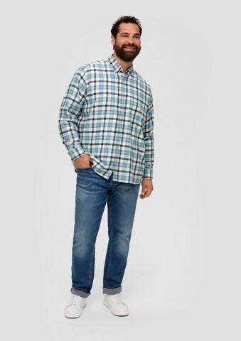 s.Oliver Men Big Sizes Comfort fit Button Up Shirt in Blue