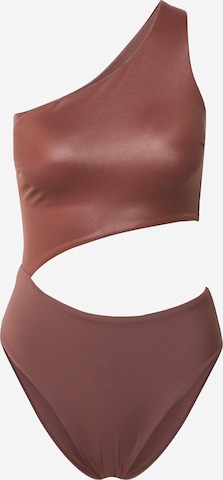 Calvin Klein Swimwear Bralette Swimsuit in Brown: front