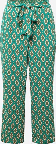 ONLY Carmakoma Wide leg Trousers 'LUX' in Green: front