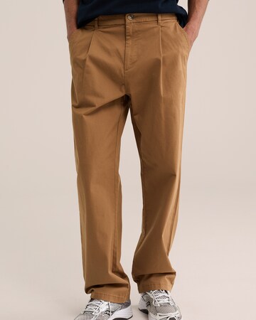 WE Fashion - Loosefit Pantalón plisado en marrón