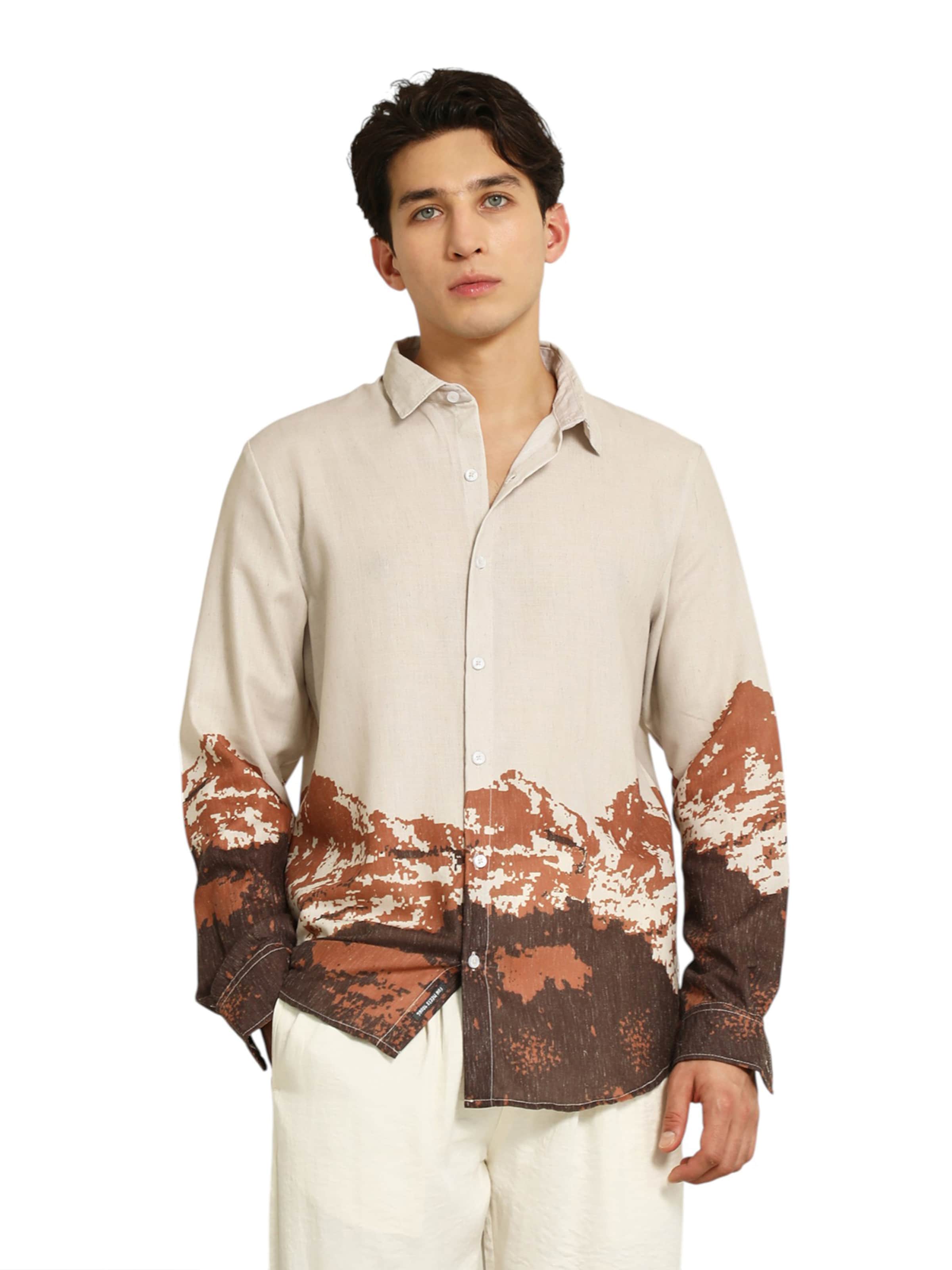 Campus Sutra - Ajuste regular Camisa 'Maren' en beige: frente