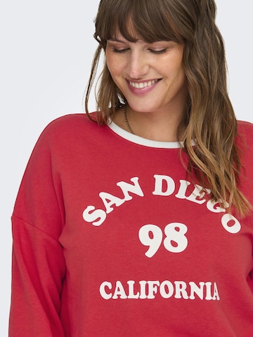 ONLY Carmakoma Sweatshirt 'CARDamia' i röd