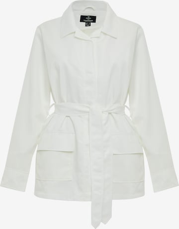 Threadbare Between-Seasons Coat 'Paris' in White: front