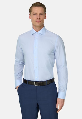 Boggi Milano Slim fit Button Up Shirt in Blue: front