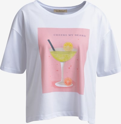 Smith&Soul T-Shirt 'Cocktail' in zitrone / rosa / schwarz / weiß, Produktansicht