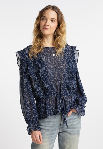 DreiMaster Vintage Blouse in Blauw: voorkant