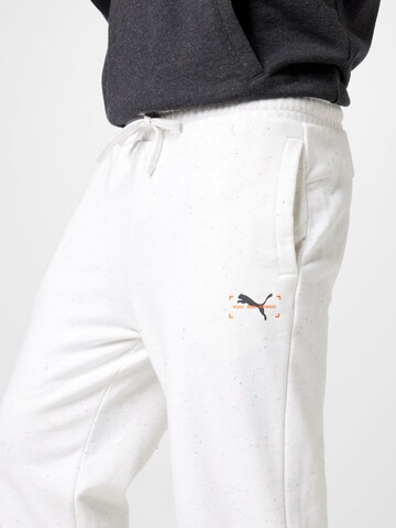 PUMA Tapered Workout Pants in White