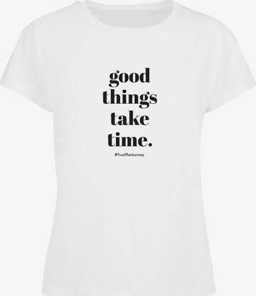 Maglietta 'Good Things Take Time' di Merchcode in bianco: frontale