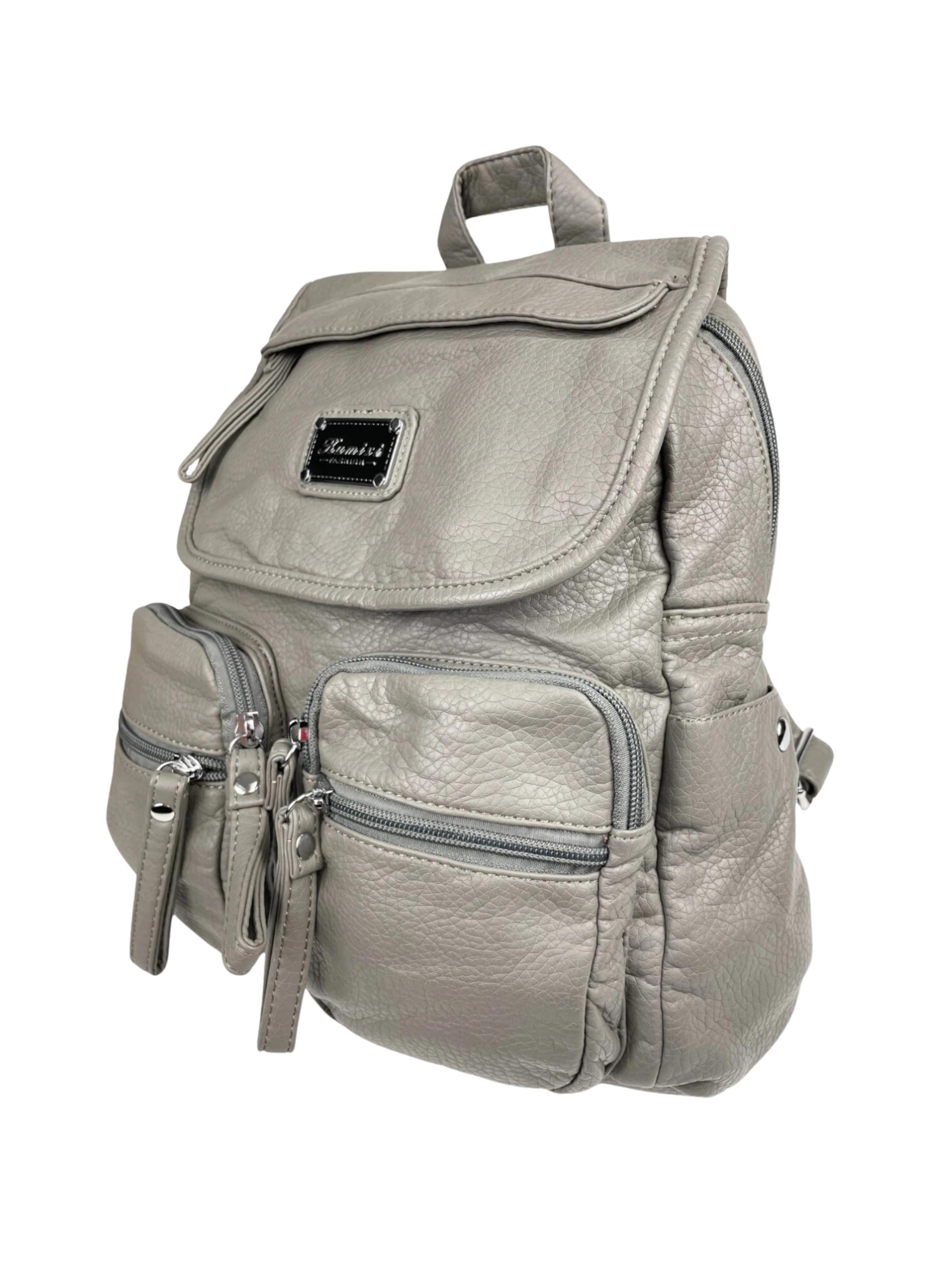 Kumixi Backpack in Grey: front