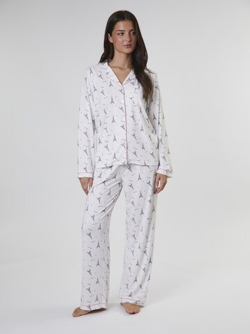 Loungeable Pajama 'Paris Ooh Lala' in White