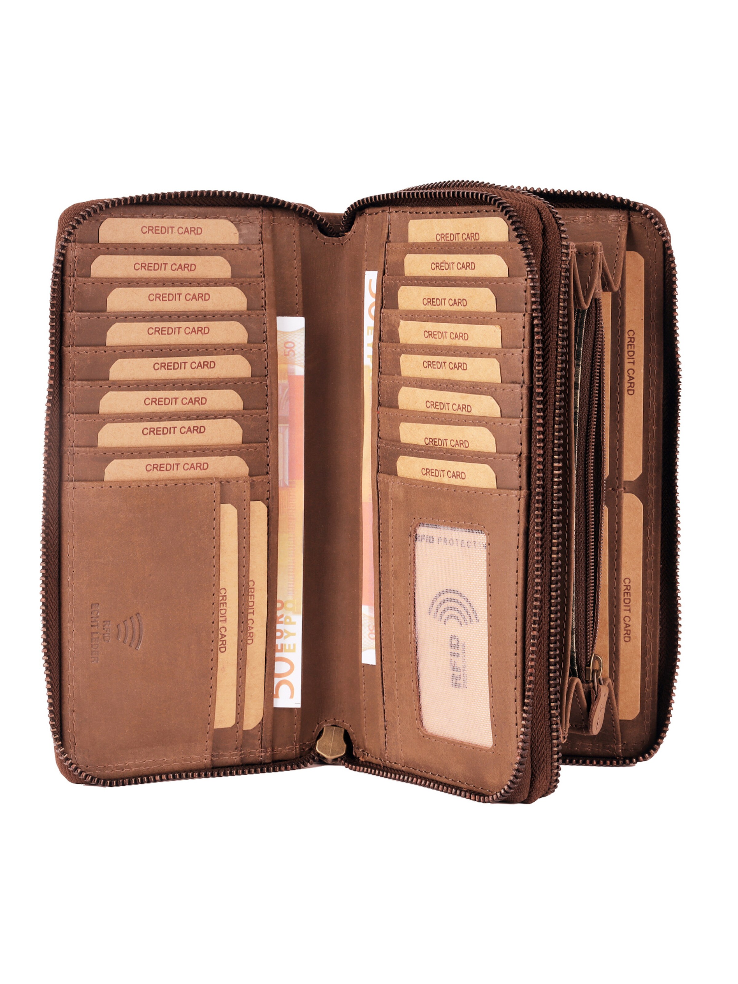 Benthill Portemonnaie 'XXL'‌‌‌‌‌‌‌ in Braun