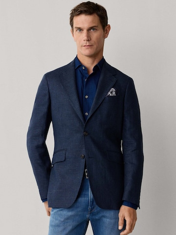 Coupe regular Veste de costume Hackett London en bleu : devant