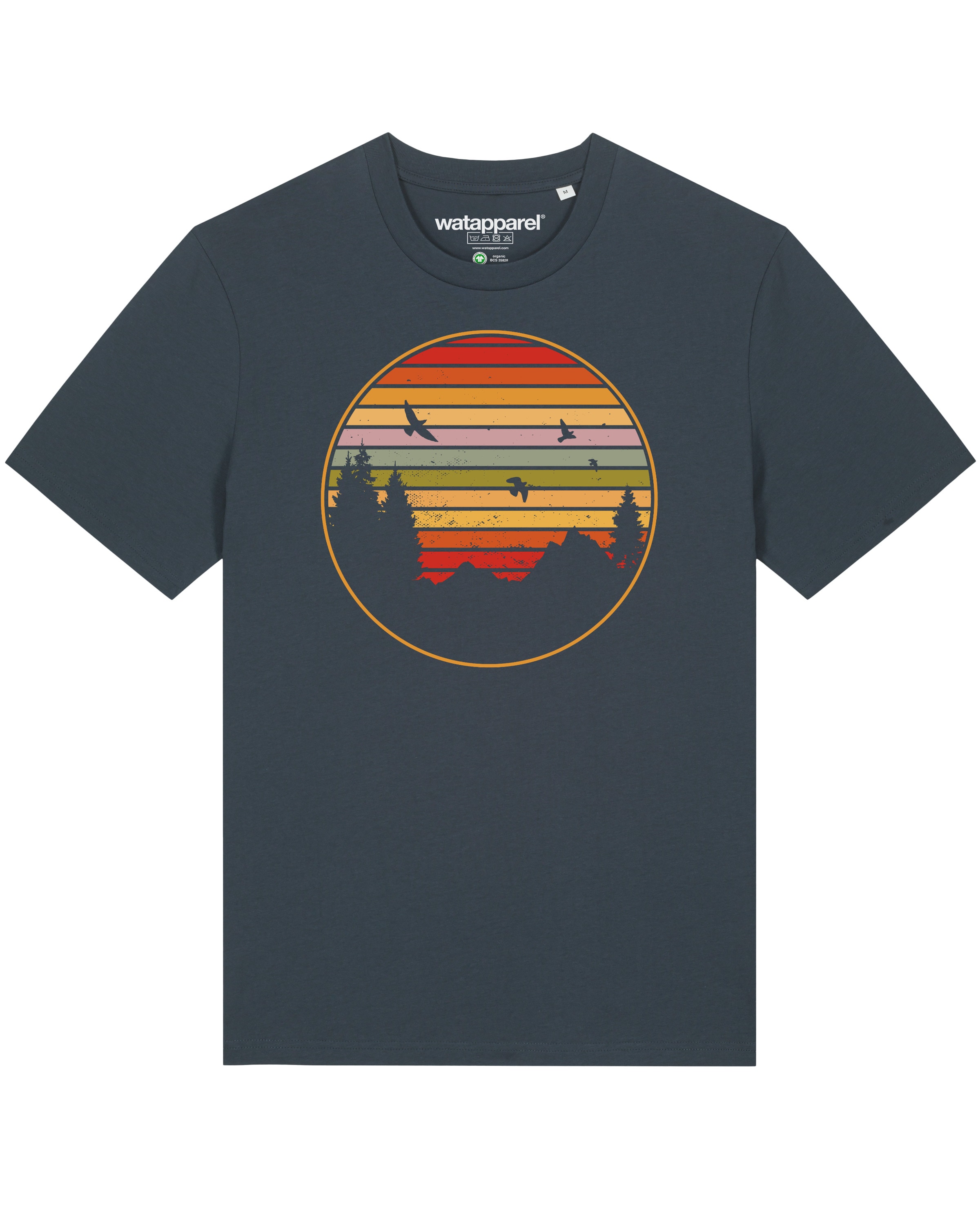 Watapparel Shirt ' Sunset Berge & Tannen ' in Grijs: voorkant