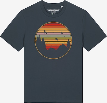 Watapparel Shirt ' Sunset Berge & Tannen ' in Grijs: voorkant