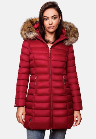 MARIKOO Winter Coat 'Rose' in Red: front