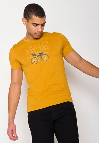 Maglietta 'Bike Gravel' di GREENBOMB in giallo: frontale