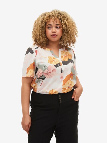 Zizzi Bluse 'Caanni' i hvid: forside