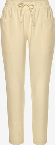 LASCANA - Slimfit Pantalón plisado en beige: frente