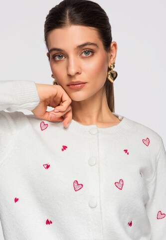 Ombre Knit cardigan 'Swcd' in White