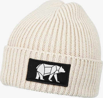Neverless Beanie 'Bär Lineart Polygon' in Beige: front