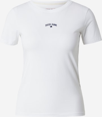 GUESS JEANS Тениска в бяло: отпред