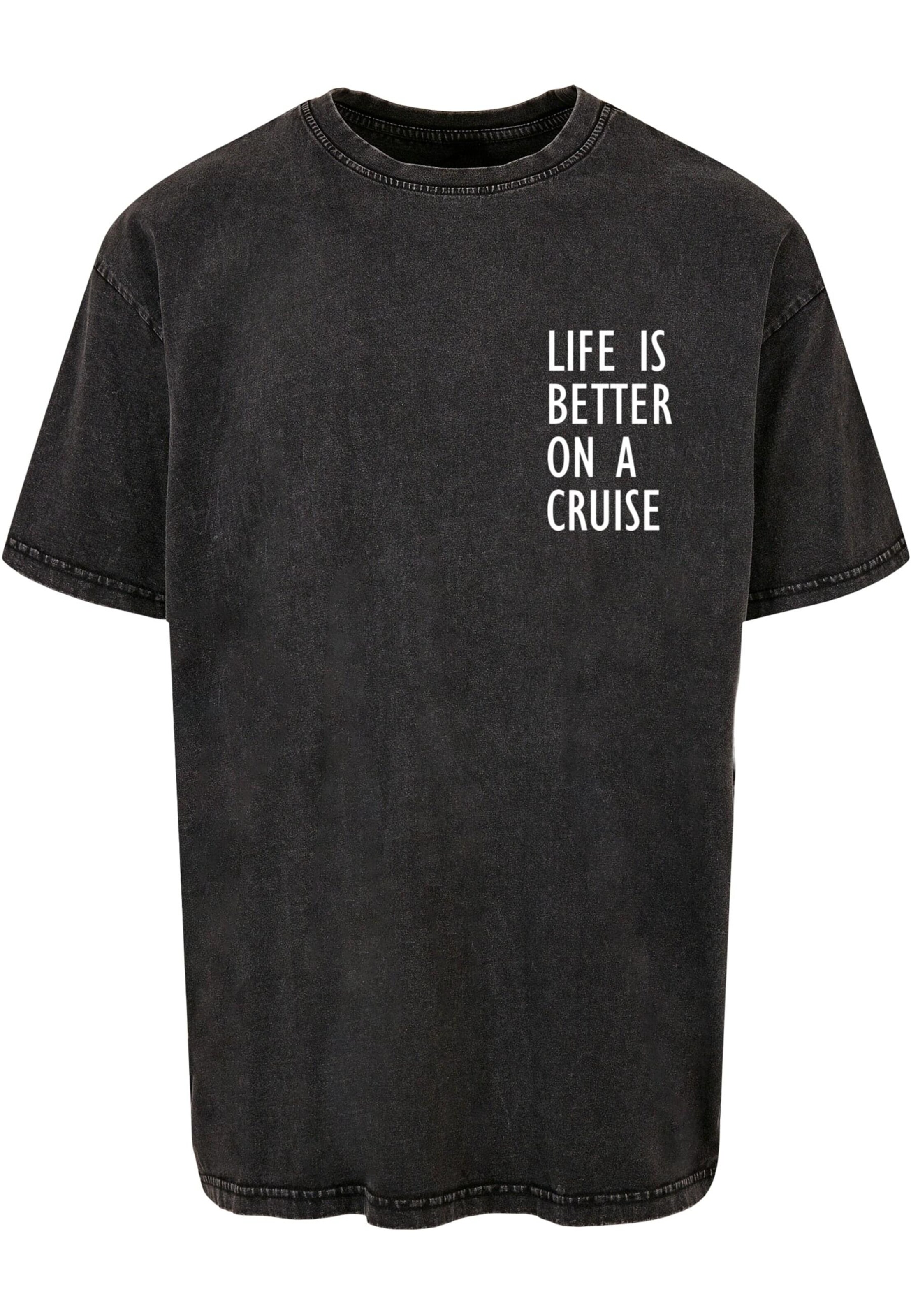 Merchcode Shirt 'Life Is Better' in Schwarz: Vorderseite