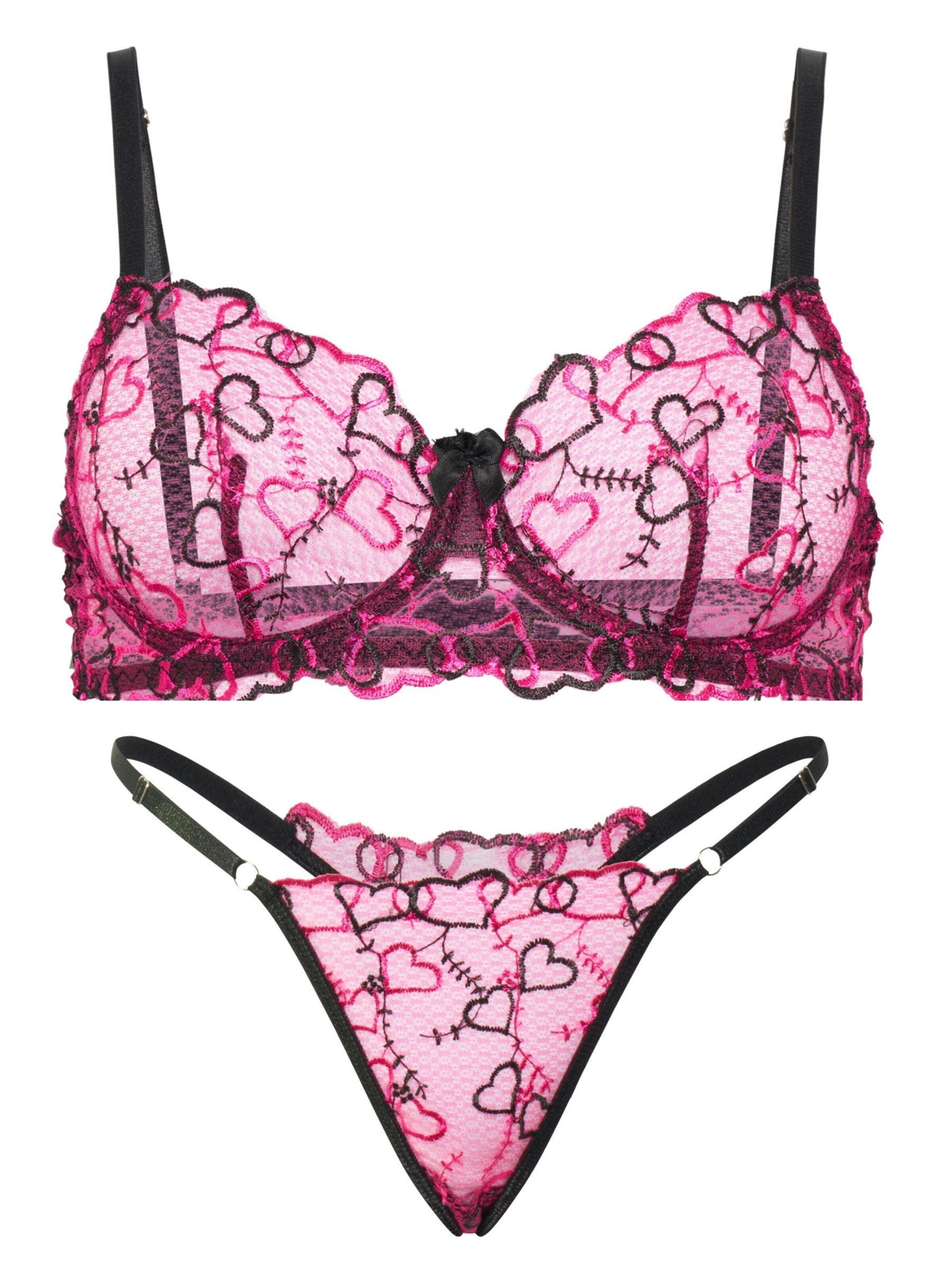 Orchibelle Balconette Underwear Sets 'Iliana' in Pink: front