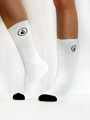 Wave Hawaii Basicsocken ' Cotton Crew ' in Weiß