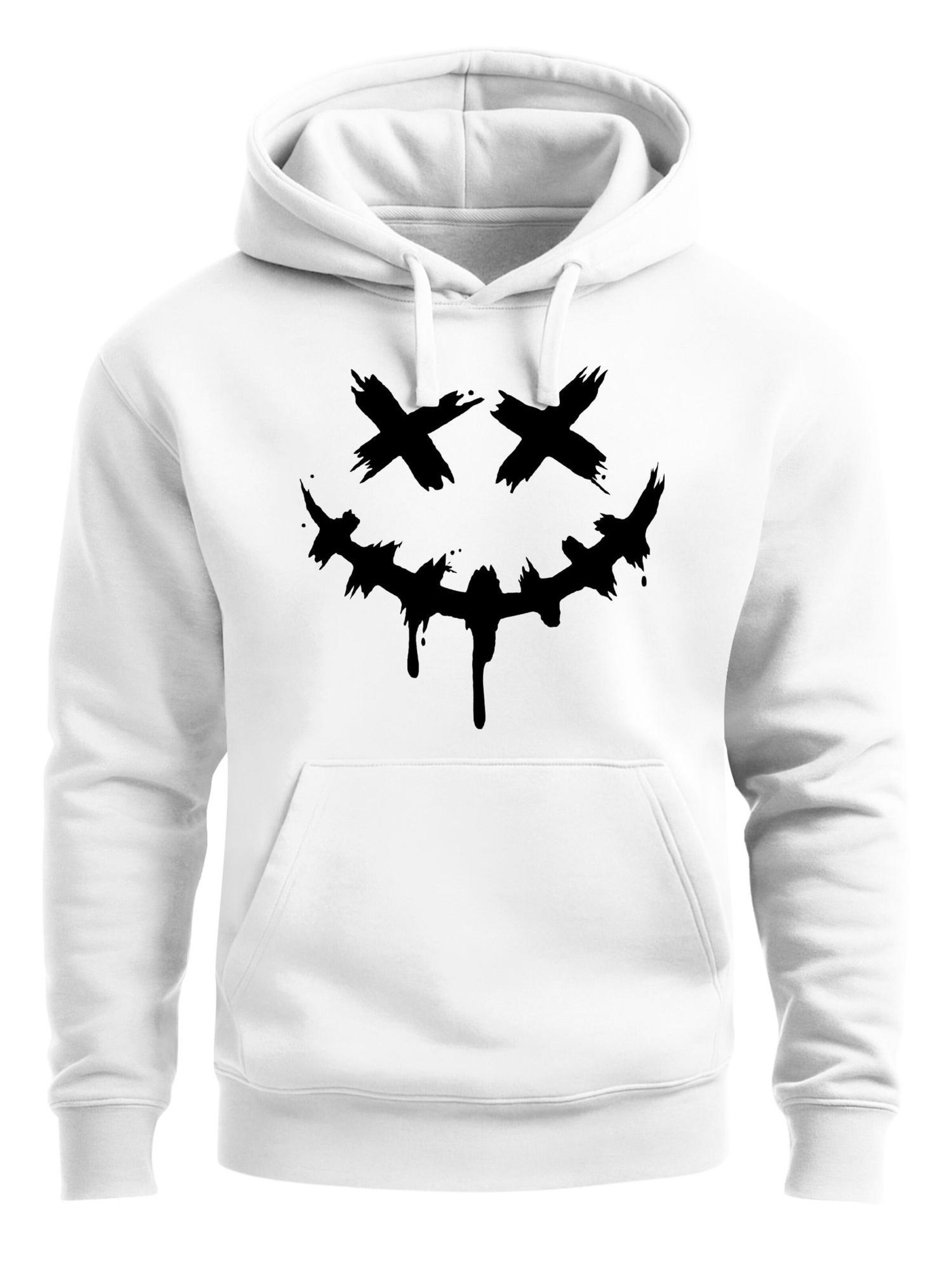 Neverless Sweatshirt 'Smile Face' in White: front
