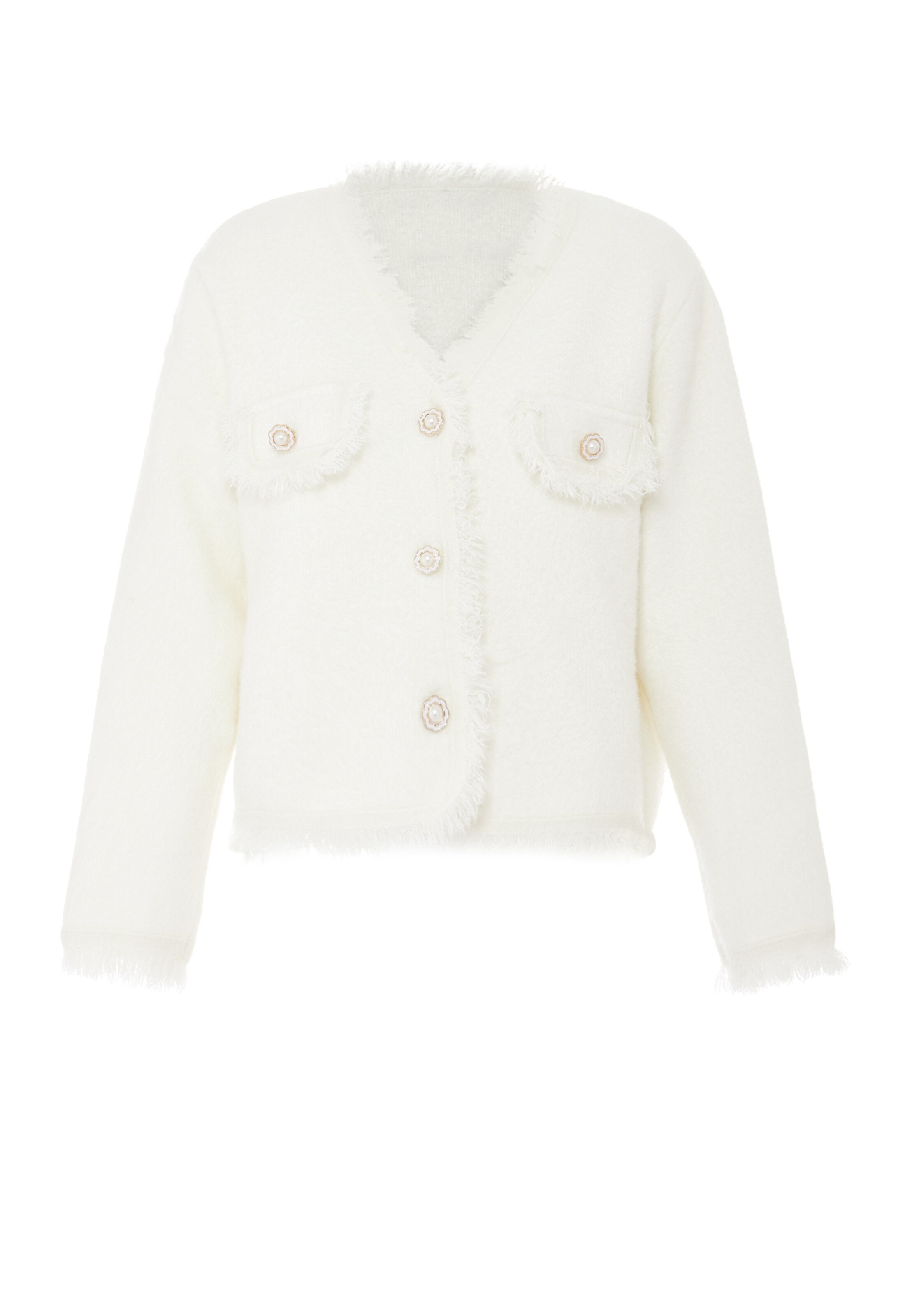 ZITHA Knit cardigan in White: front