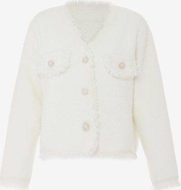 ZITHA Knit Cardigan in White: front