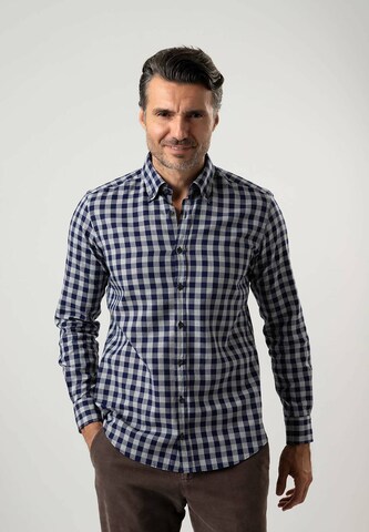 Black Label Shirt Regular Fit Businesshemd 'MELANGE' in Blau: predná strana
