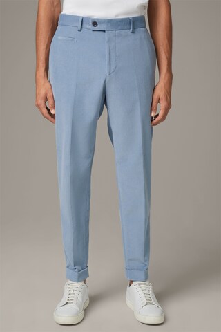 STRELLSON Loose fit Pleated Pants ' Luc ' in Blue: front