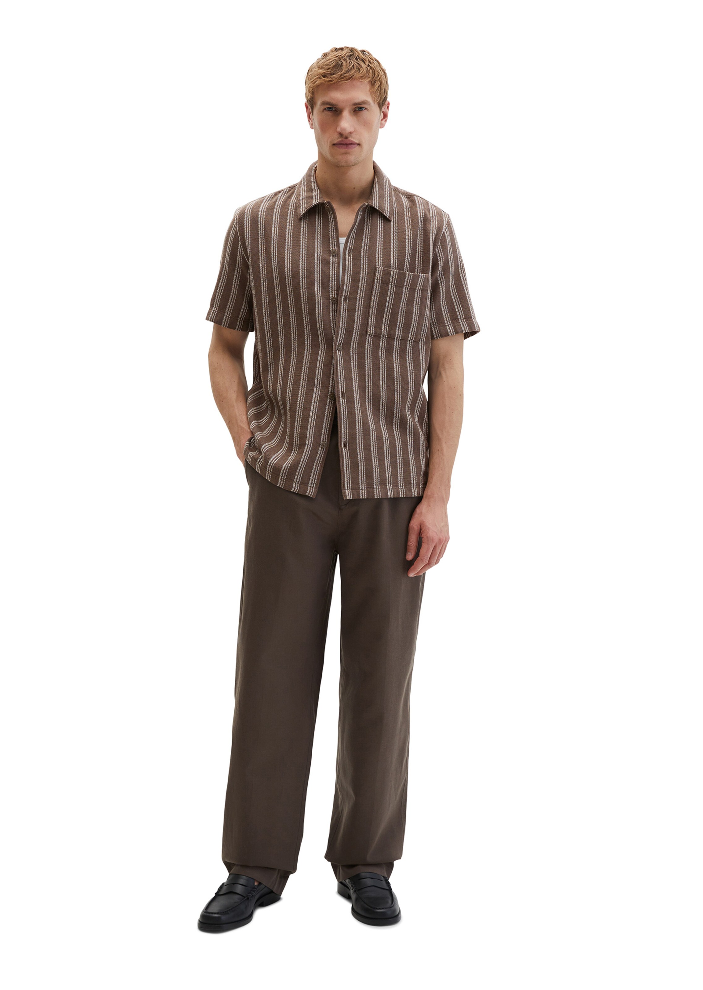 Marc O'Polo Regular fit Button Up Shirt in Brown