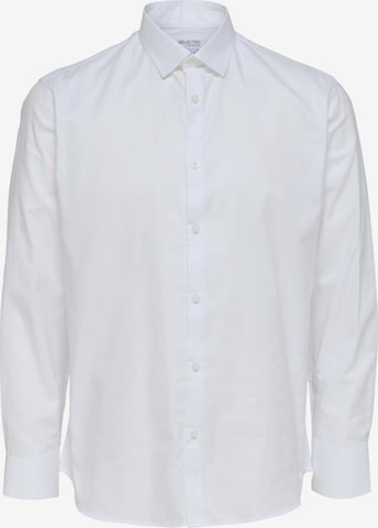 SELECTED HOMME Button Up Shirt 'PINPOINT' in White: front