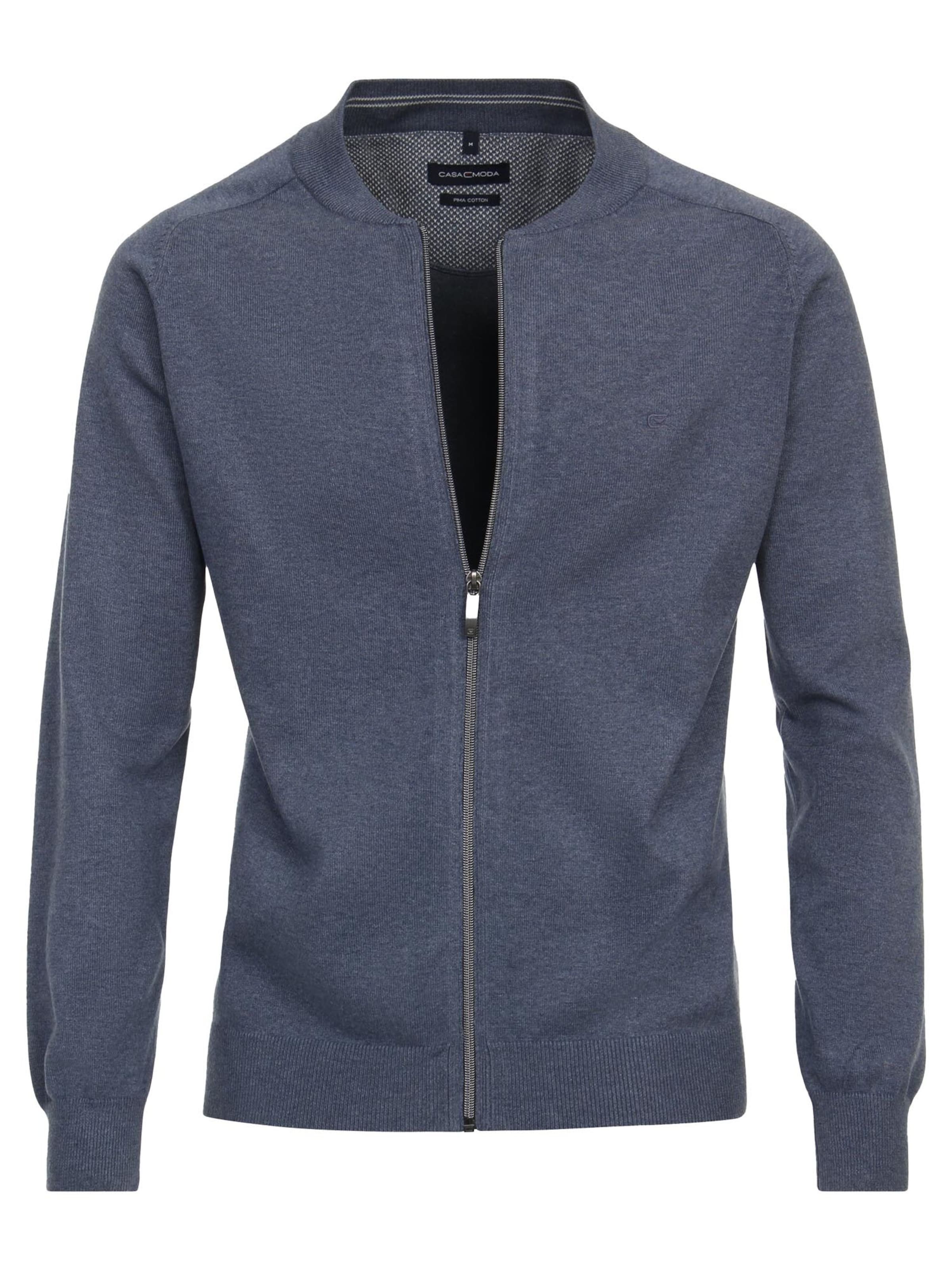 CASAMODA Strickjacke 'Basic'‌‌‌‌‌ in Blau: Vorderseite