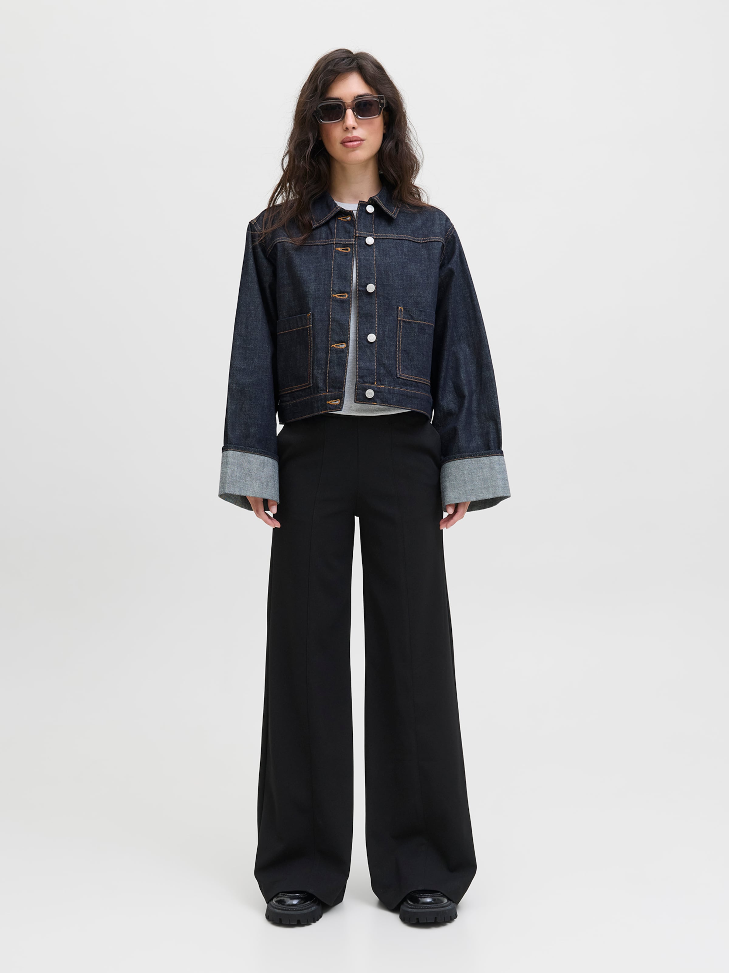 JJXX Wide leg Pants 'JXNancy' in Black | ABOUT YOU