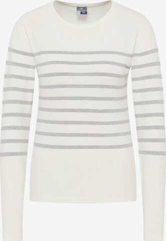 Pull-over DreiMaster Maritim en blanc : devant