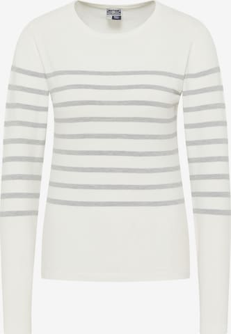 Pull-over DreiMaster Maritim en blanc : devant