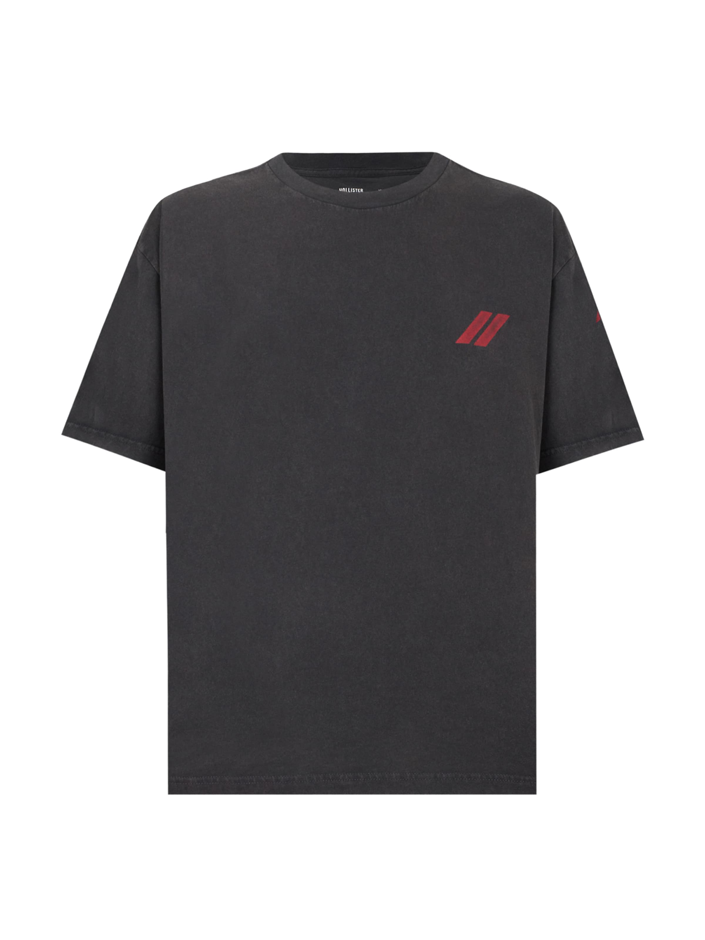 HOLLISTER Tričko 'DODGE CHALLENGER AUTO' - šedá / světle šedá / červená / černá, Produkt