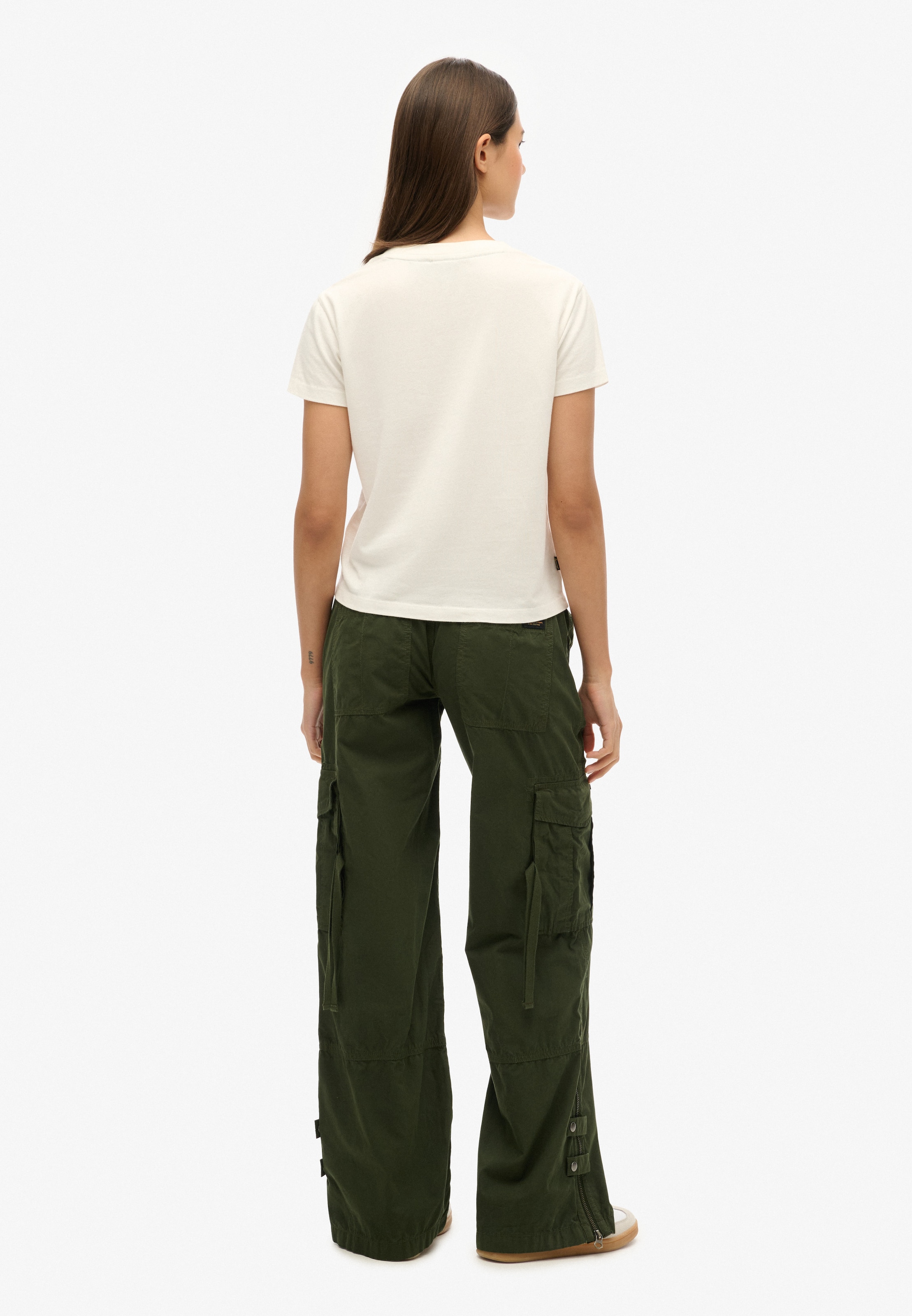 Superdry & Co Wide leg Cargo Pants in Green