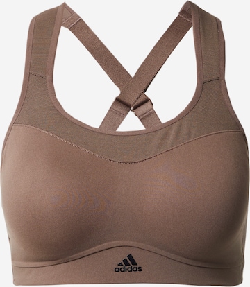 ADIDAS SPORTSWEAR Sports Bra 'Tlrd Impact High-Support' in Brown: front