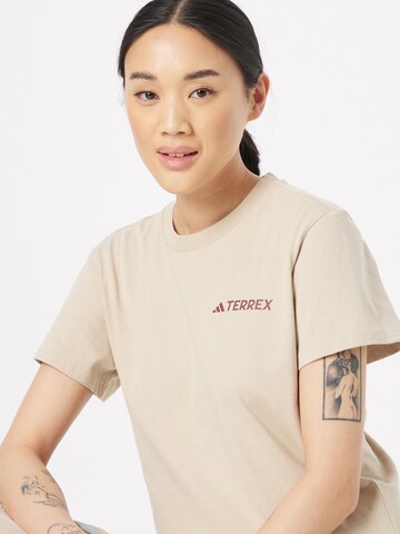 ADIDAS TERREX Functioneel shirt 'Graphic Mtn' in Beige