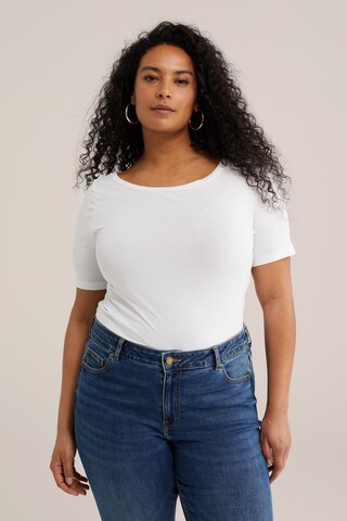 WE Fashion Футболка в Белый: спереди