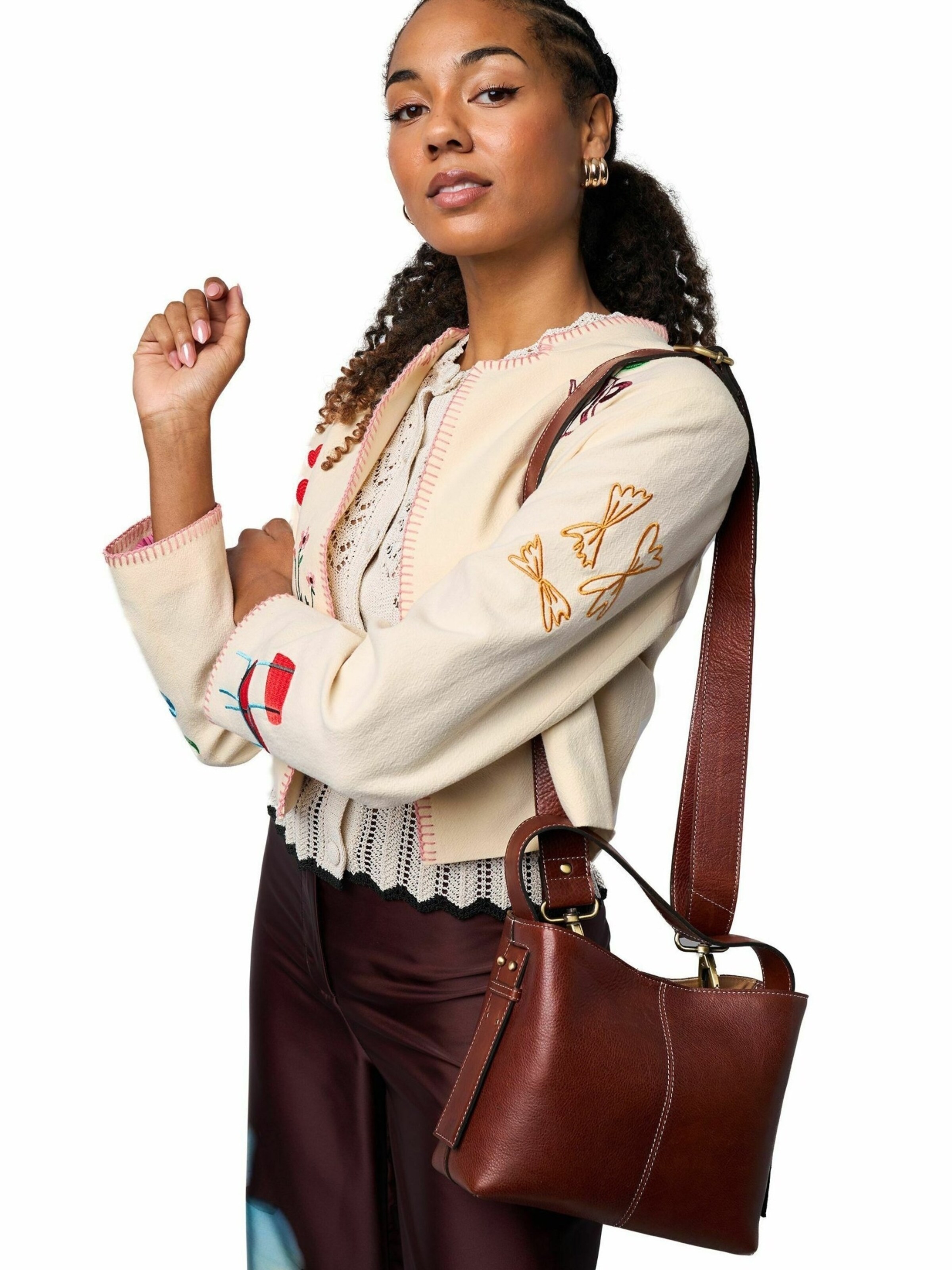 Cabas ' Naya ' RE:DESIGNED en marron : devant