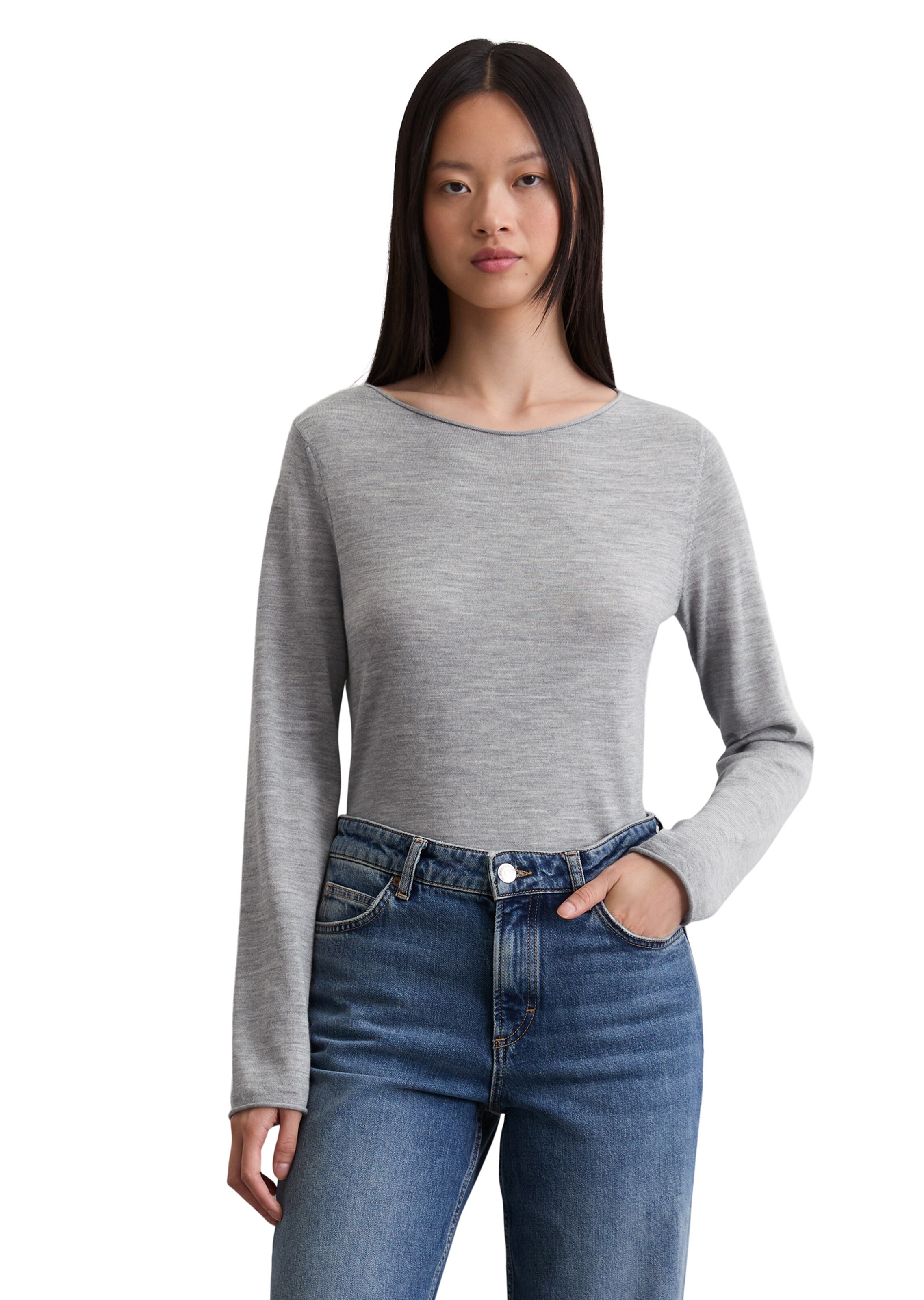 Marc O'Polo Sweater in Grey: front